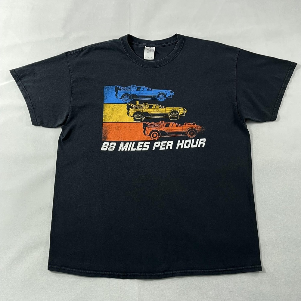 Back to the‎ Future Shirt Mens XL Black 88 Miles Per Hour Delorean Movie Tee